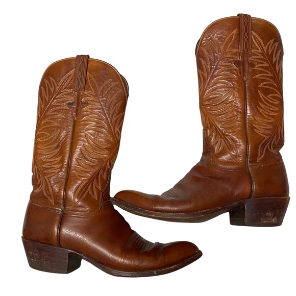 Lucchese Other - Lucchese RARE Vintage Brown Western cowboy boots size 10.5